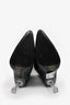 Raye Black Leather Clear Heel Knee High Boots Size 7.5