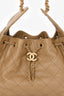 Pre-Loved Chanel™ 2025 Brown Caramel Caviar Leather 25 Small Bucket Bag