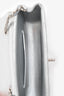 Pre-Loved Chanel™ 2025 Silver Leather Quilted 'O' Phone Holder with Chain