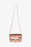 Fendi Pink Sequin FF Mini Baguette Bag With Strap
