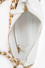 Pre-Loved Chanel™ 2023 White Leather Mini Chain CC Round Hobo Bag GHW