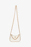 Pre-Loved Chanel™ 2023 White Leather Mini Chain CC Round Hobo Bag GHW