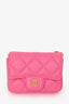 Pre-Loved Chanel™ Pink Lambskin Leather Mini CC Coco Belt Bag
