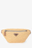 Prada Brown Raffia Logo Belt Bag