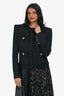 Balmain Black Tweed Wool Blend Gold Button Single Breasted Jacket Size 40