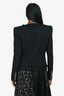 Balmain Black Tweed Wool Blend Gold Button Single Breasted Jacket Size 40