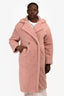Ducie London Pink Faux Sherpa Teddy Long Coat Size M