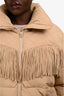 The Upside x Veronica Beard Brown Puffer Fringe Jacket Size M