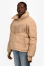The Upside x Veronica Beard Brown Puffer Fringe Jacket Size M