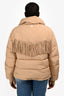 The Upside x Veronica Beard Brown Puffer Fringe Jacket Size M