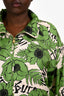 Gucci Green/Cream Silk Floral Bomber Jacket Size 54 Mens