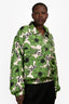 Gucci Green/Cream Silk Floral Bomber Jacket Size 54 Mens