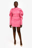 Rotate Birger Christensen Pink Patterned Crepe Mock Neck Dress Size 14