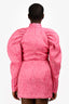 Rotate Birger Christensen Pink Patterned Crepe Mock Neck Dress Size 14