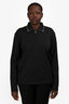 Versace Grey/Black Wool Polo Quarter Zip Sweater Size XL Mens