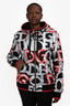 Dolce & Gabanna SS19 Red/Black Graffiti Printed Hooded Rain Jacket Size 54 Mens