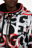 Dolce & Gabanna SS19 Red/Black Graffiti Printed Hooded Rain Jacket Size 54 Mens