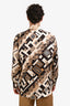 Versace Brown/Black Patterned Silk Button Up Long Sleeve Blouse Size 42 Mens