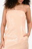 A.L.C Baby Pink Sequin Strapless Mini Dress Size 6