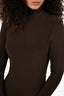 Norma Kamali Brown Spandex Full Body Mock Neck Suit Size 36