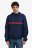 Gucci Navy/Red Hooded Windbreaker Jacket Size XXL Mens