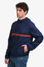 Gucci Navy/Red Hooded Windbreaker Jacket Size XXL Mens