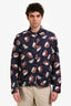 Valentino Navy/Red Floral Patterned Bomber Windbreaker Jacket Size 42 Mens