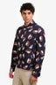 Valentino Navy/Red Floral Patterned Bomber Windbreaker Jacket Size 42 Mens