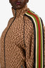Gucci Brown/Multicolour GG Pattered Collared Bomber Jacket Size M