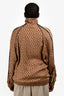 Gucci Brown/Multicolour GG Pattered Collared Bomber Jacket Size M