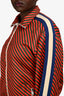 Gucci Red/Multicolour Stripped Lined Bomber Jacket Size M Mens