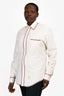 Thom Browne Cream/Red Linen Button Up Long Sleeve Shirt Size 3 Mens