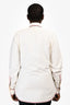 Thom Browne Cream/Red Linen Button Up Long Sleeve Shirt Size 3 Mens