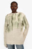 Louis Vuitton Cream/Green Mohair Patterned Sweater Size L Mens