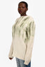 Louis Vuitton Cream/Green Mohair Patterned Sweater Size L Mens