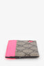Gucci Brown/Neon Pink Coated Canvas/Leather Cardholder