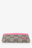 Gucci Brown/Neon Pink Coated Canvas/Leather Cardholder