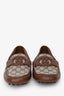Gucci GG Supreme Canvas/Brown Leather Trim Driving Loafers Size 10.5 Mens