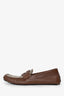 Gucci GG Supreme Canvas/Brown Leather Trim Driving Loafers Size 10.5 Mens