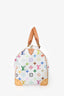 Louis Vuitton 2010 White Multicoloured Canvas Monogram Speedy 30