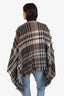 Fabiana Filippi Brown/Blue Wool Fringe Cape Size OS