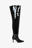 By Far Black Patent 'Stevie' Over The Knee Heeled Boots Size 37