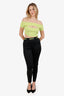Gucci Black/Neon Green Logo Waistband Leggings Size M