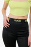 Gucci Black/Neon Green Logo Waistband Leggings Size M