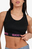 Gucci Black/Neon Pink Logo Sports Bralette Size M