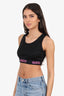 Gucci Black/Neon Pink Logo Sports Bralette Size M