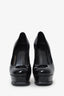 Saint Laurent Black Patent Leather Platform Tribtoo Heels Size 38