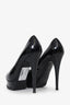 Saint Laurent Black Patent Leather Platform Tribtoo Heels Size 38