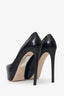 Miu Miu Black Leather Peep Toe Heels Size 38