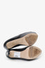 Miu Miu Black Leather Peep Toe Heels Size 38